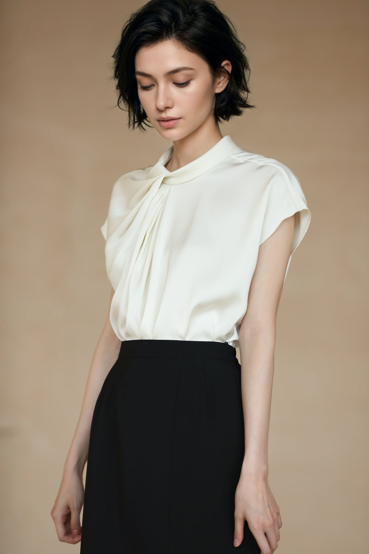 Pleated Sleeveless Top