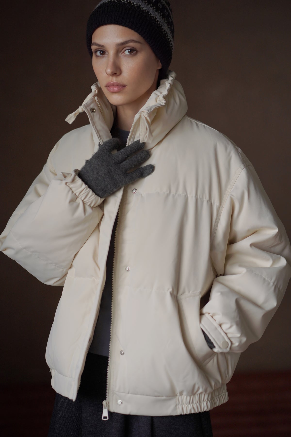 Puff-Sleeve Down Jacket