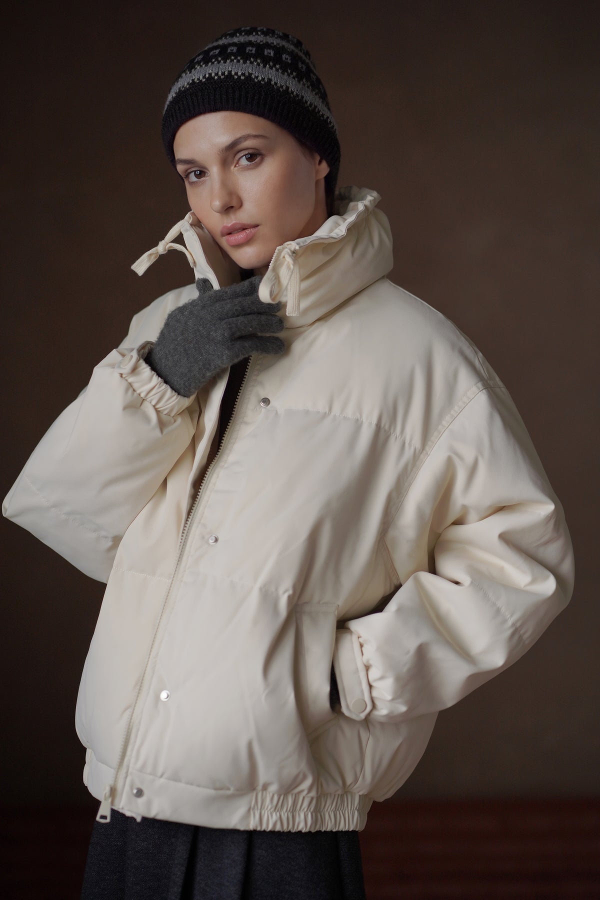 Puff-Sleeve Down Jacket