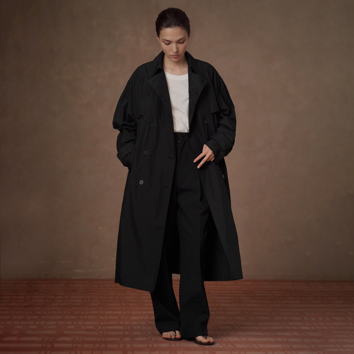 Relaxed Longline Trench Coat - by chocpi