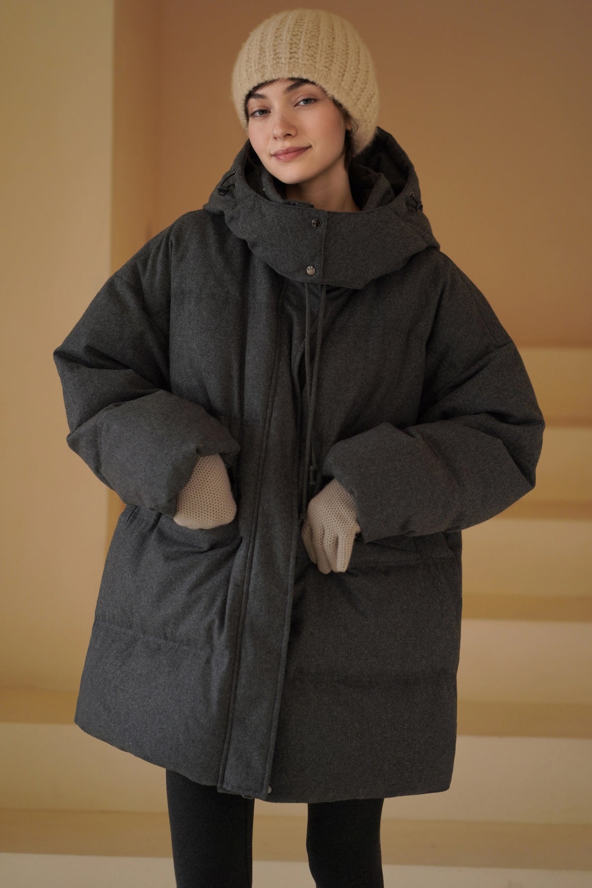 Hooded Longline Down Coat