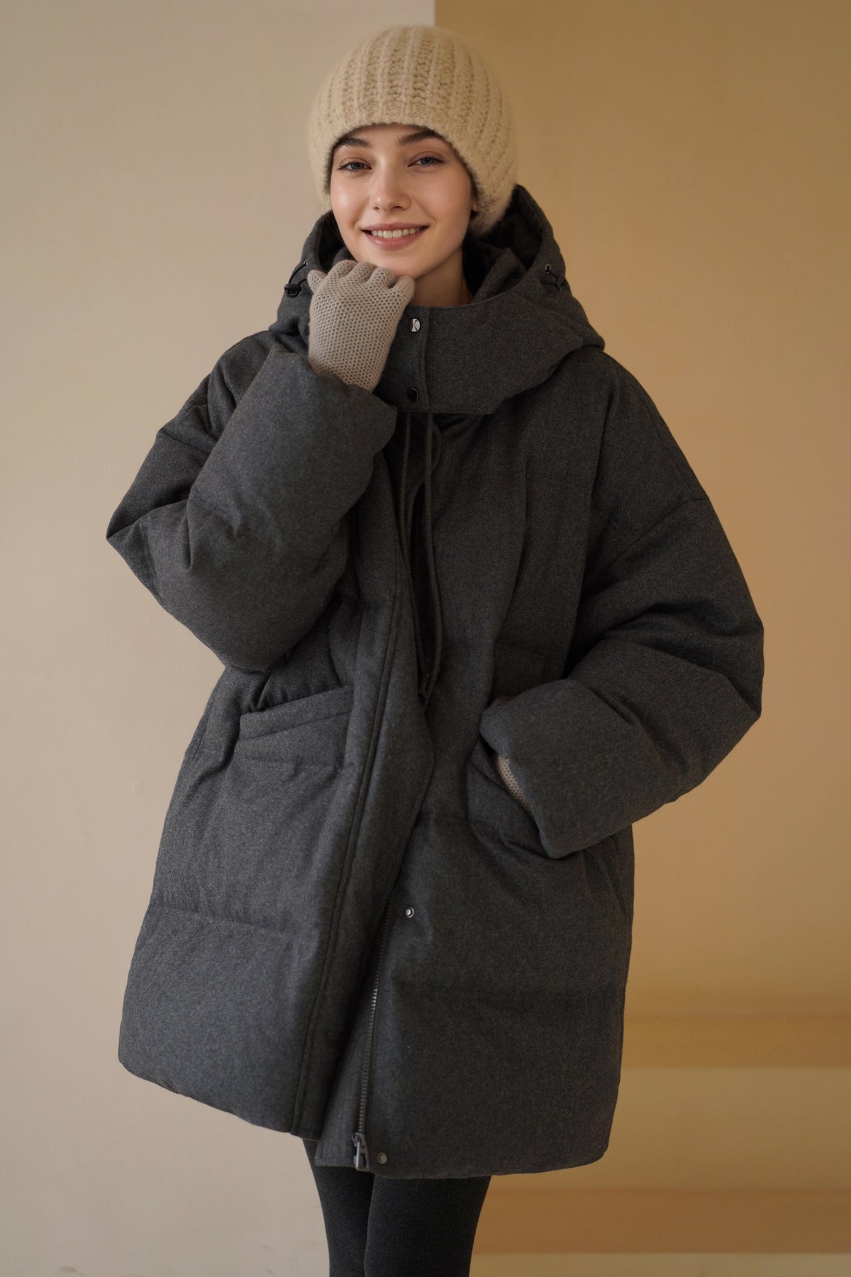 Hooded Longline Down Coat