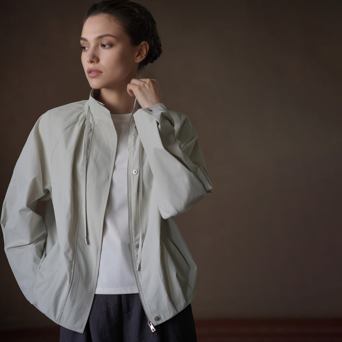 Lightweight Stand-Collar Utility Jacket - by chocpi