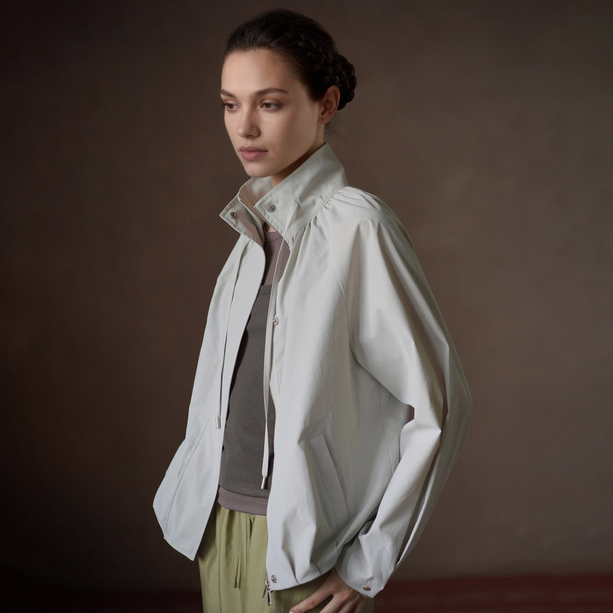 Lightweight Stand-Collar Utility Jacket - by chocpi
