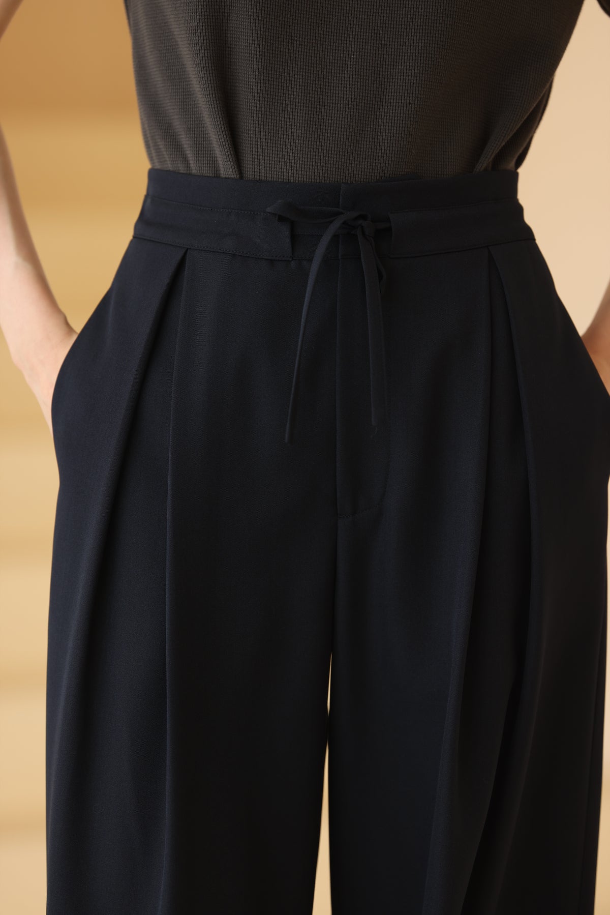 Drawstring Wide-Leg Trousers