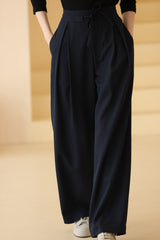 Drawstring Wide-Leg Trousers