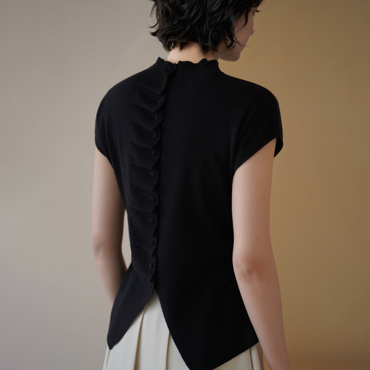 Machine-Washable Wool-Blend Knit Top - by chocpi