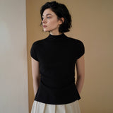 Machine-Washable Wool-Blend Knit Top - by chocpi