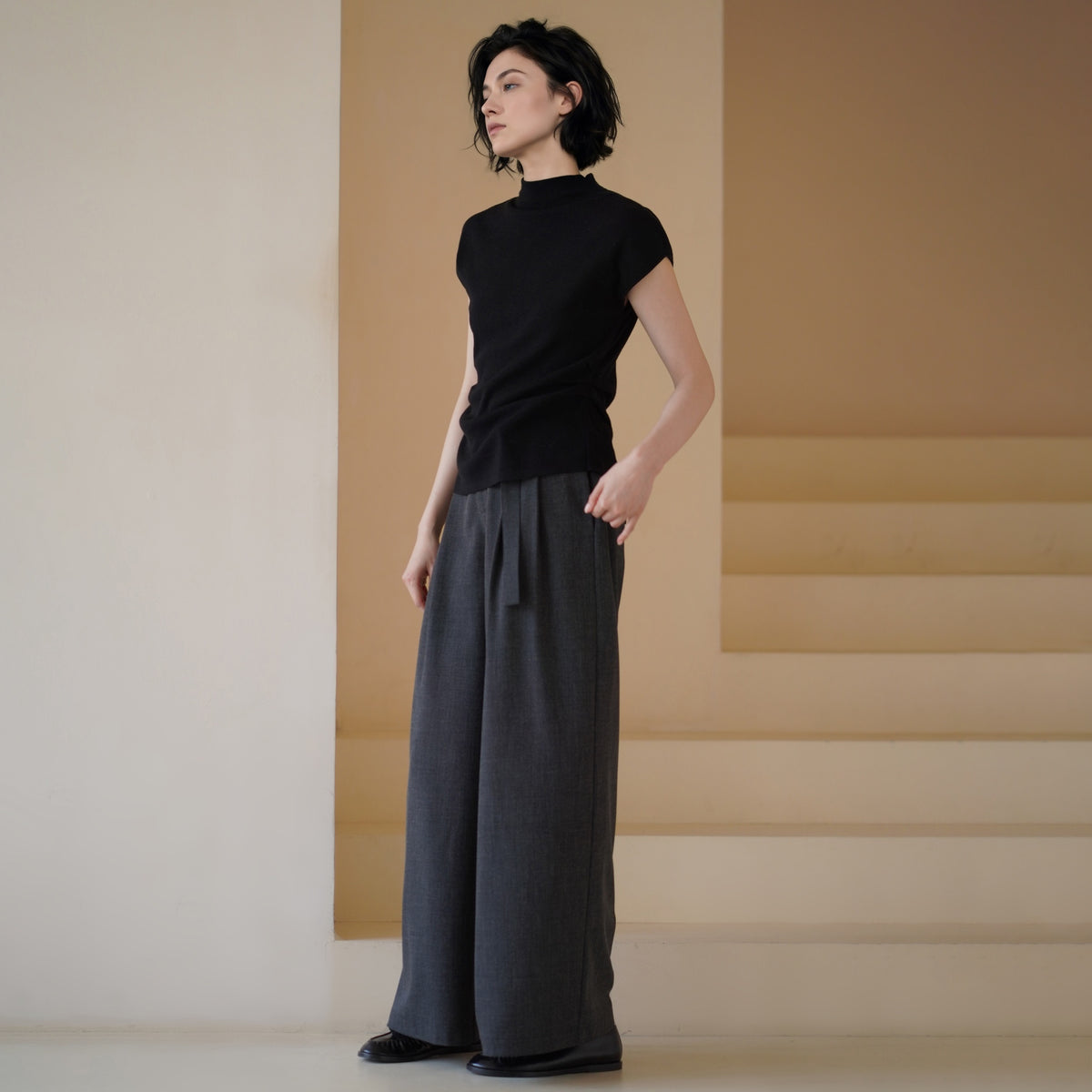Machine-Washable Wool-Blend Knit Top - by chocpi