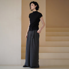 Machine-Washable Wool-Blend Knit Top - by chocpi