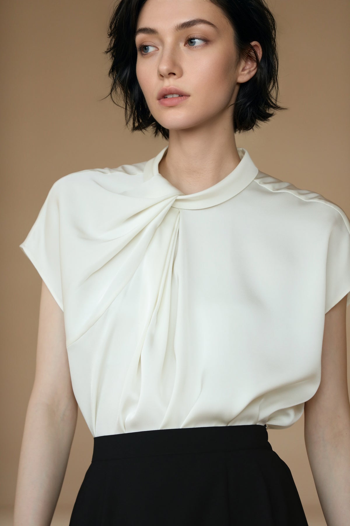 Pleated Sleeveless Top