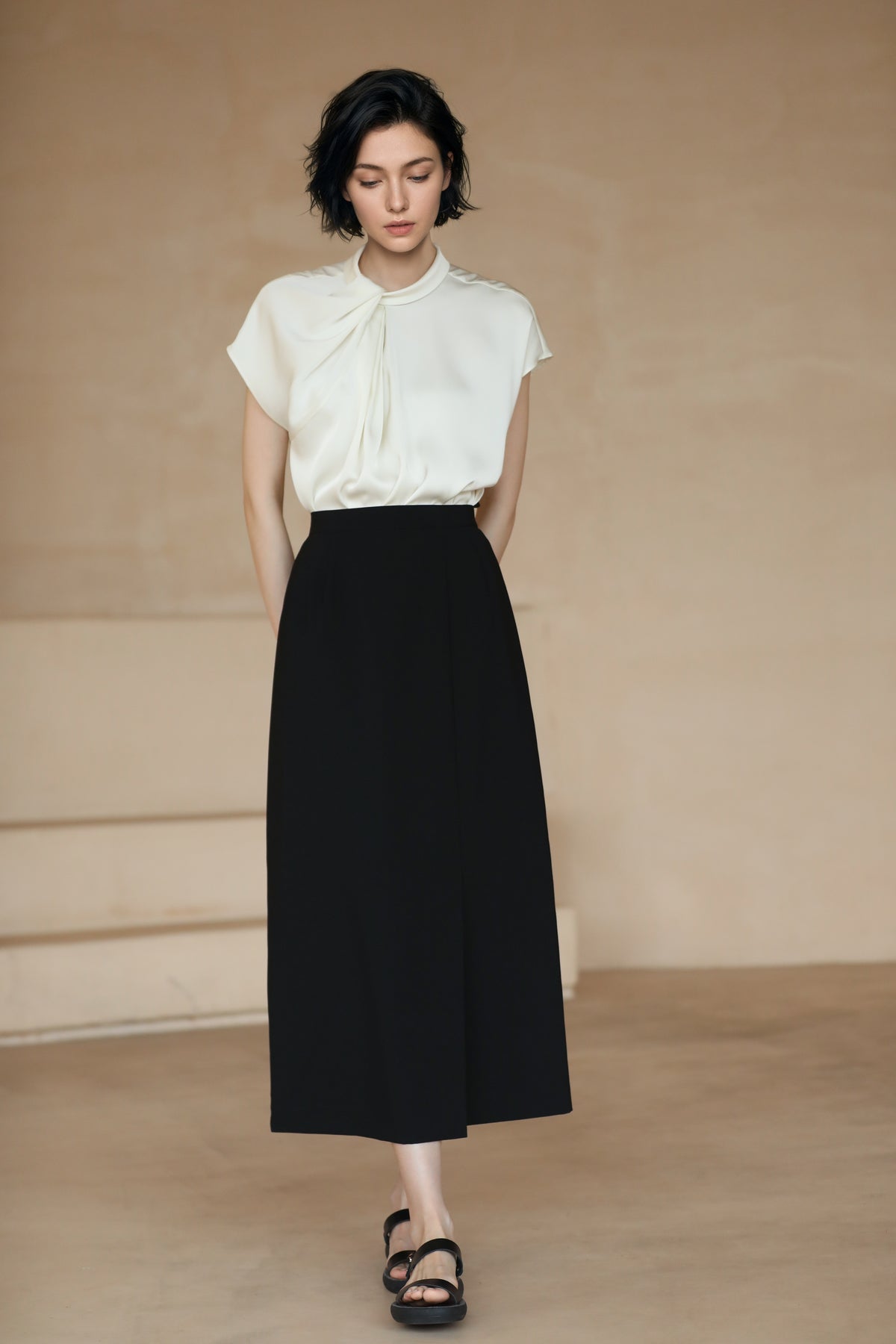 Pleated Sleeveless Top