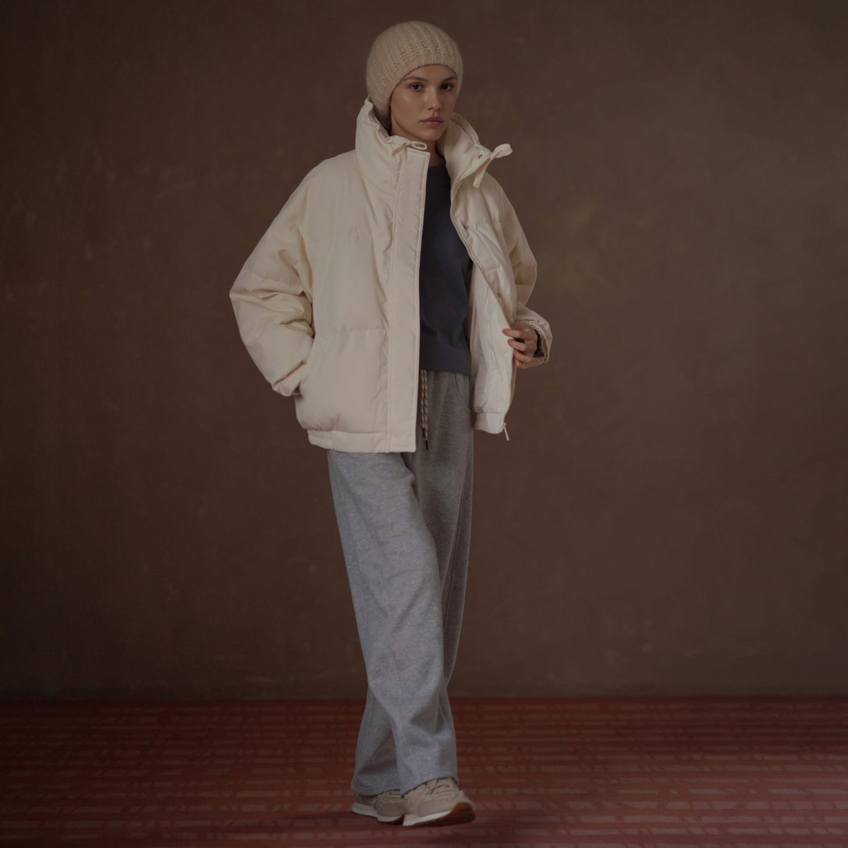 Relaxed Stand-Collar Down Jacket - by chocpi