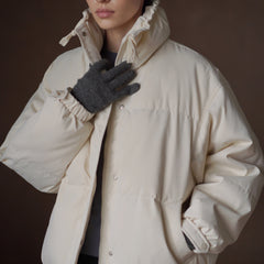 Relaxed Stand-Collar Down Jacket - by chocpi
