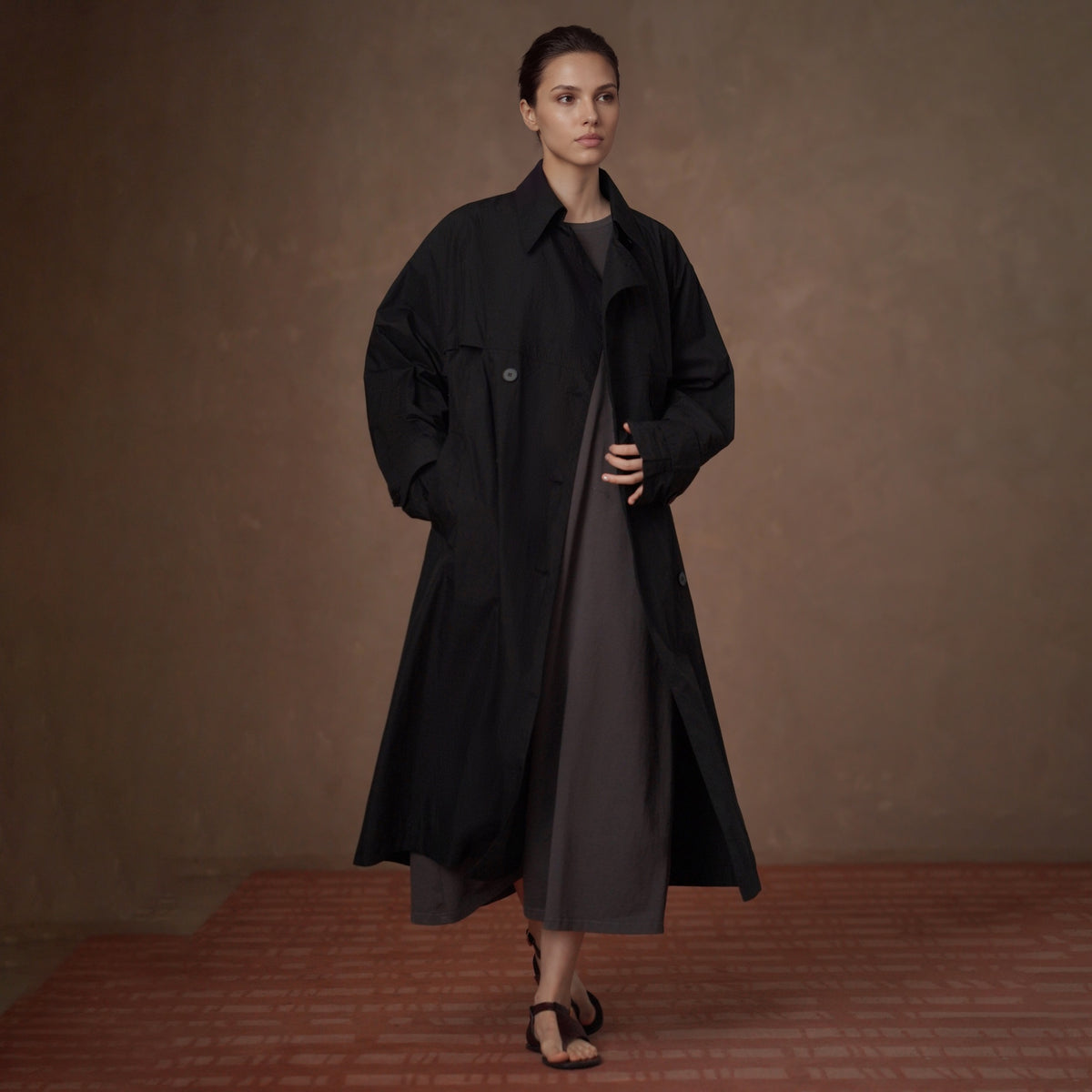 Relaxed Longline Trench Coat - by chocpi