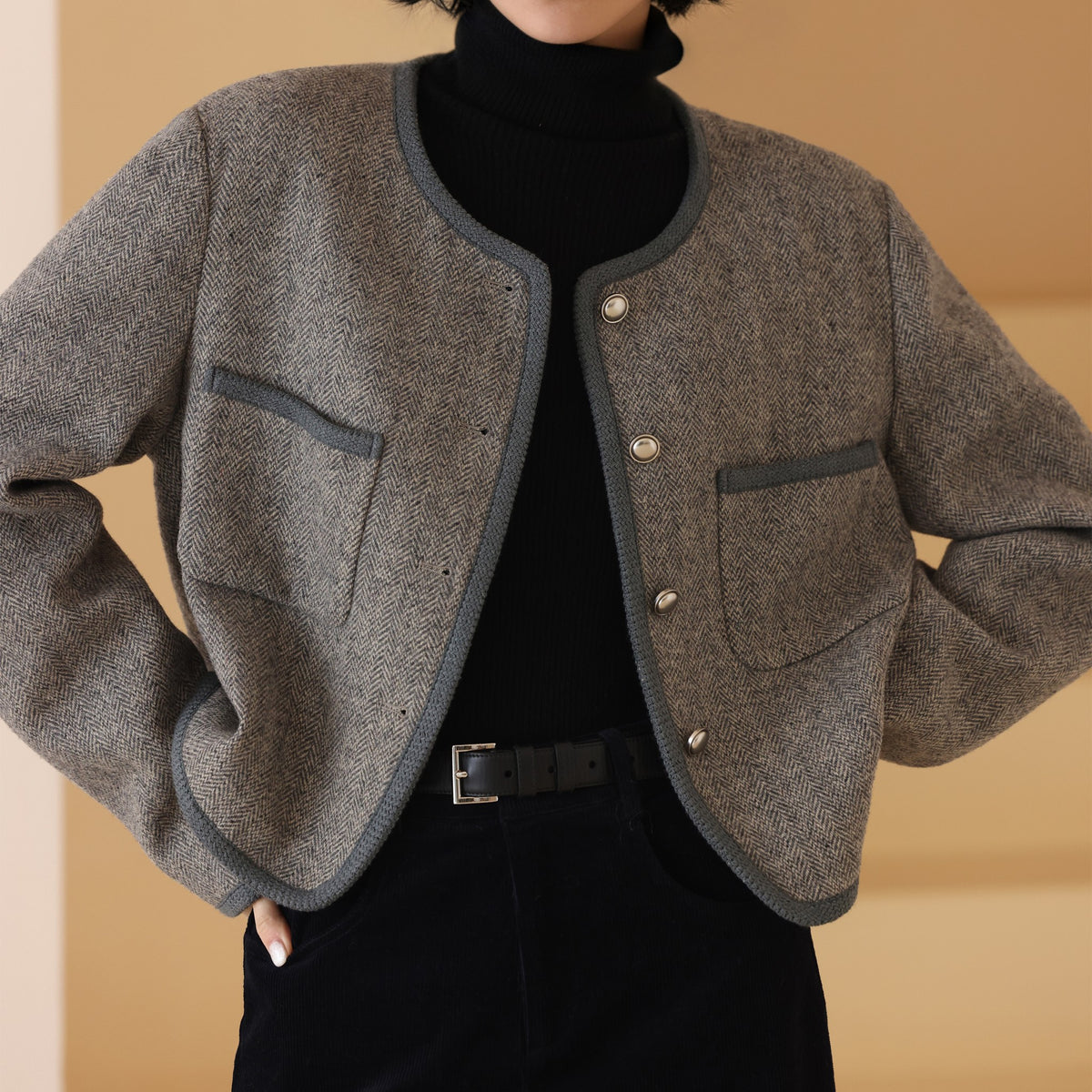 Cropped Tweed Jacket - by chocpi