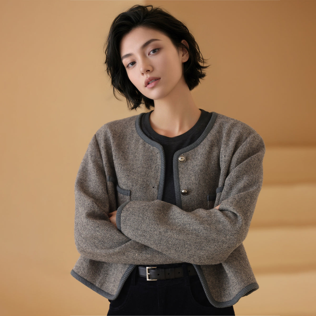 Cropped Tweed Jacket - by chocpi