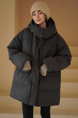 Hooded Longline Down Coat