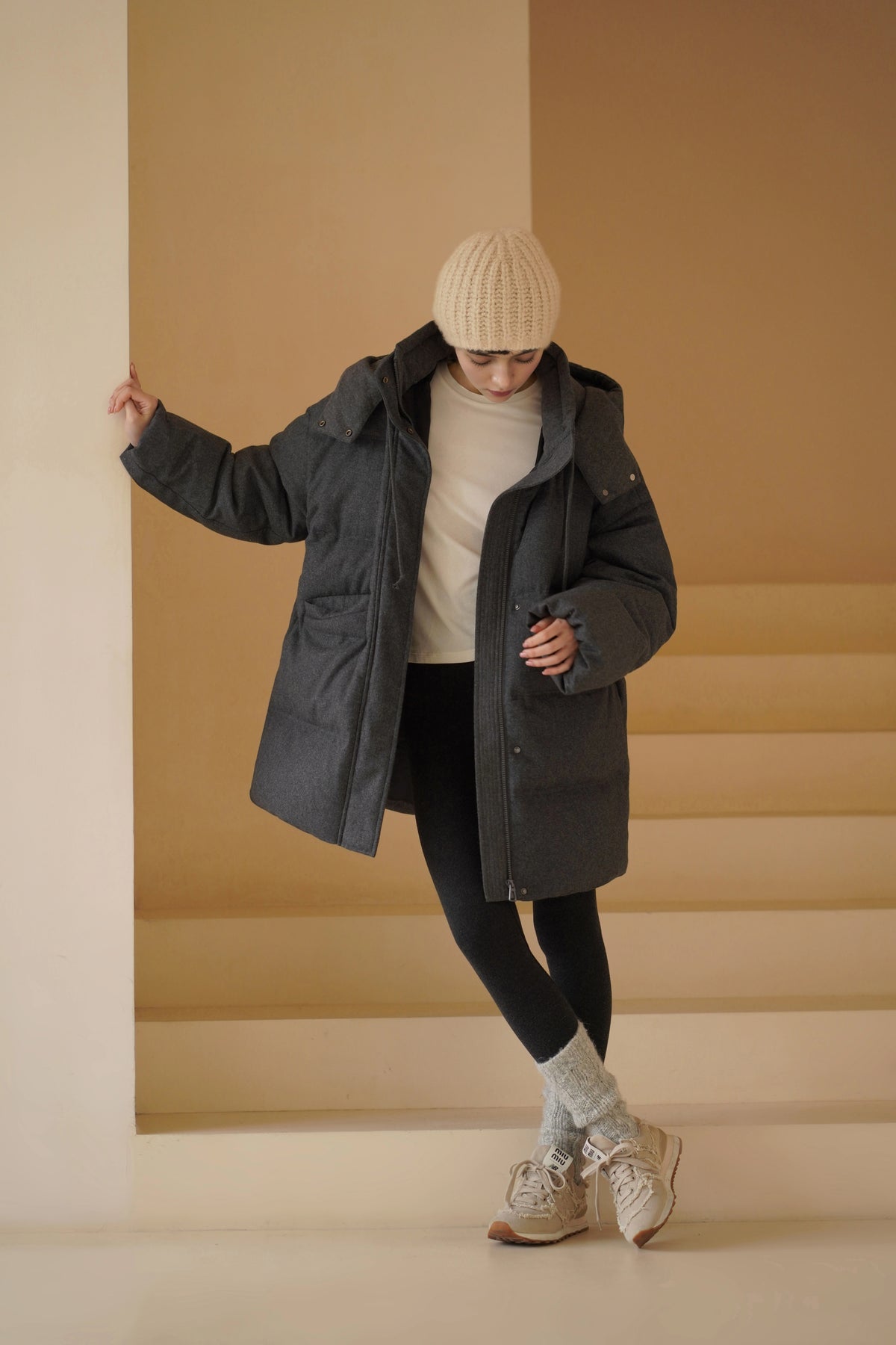 Hooded Longline Down Coat