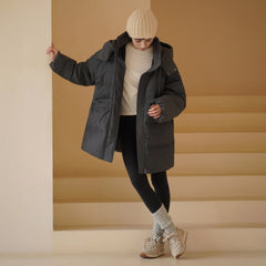 Hooded Longline Down Coat - by chocpi