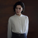 Pintuck Button-Front Shirt - by chocpi