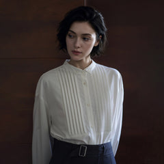 Pintuck Button-Front Shirt - by chocpi