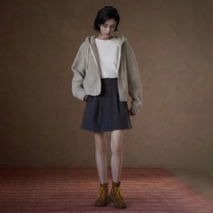 Textured Wool Zip-Up Hoodie - by chocpi