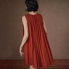 Lyocell-Blend A-Line Mini Dress - by chocpi
