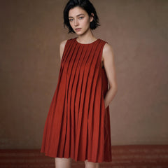 Lyocell-Blend A-Line Mini Dress - by chocpi