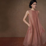 Textured A-Line Midi Dress - by chocpi