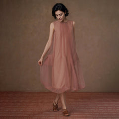 Textured A-Line Midi Dress - by chocpi