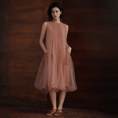 Textured A-Line Midi Dress - by chocpi