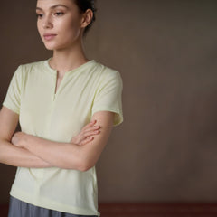 Lyocell-Blend Zip Top, Green, view 3