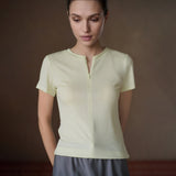 Lyocell-Blend Zip Top, Green, view 4