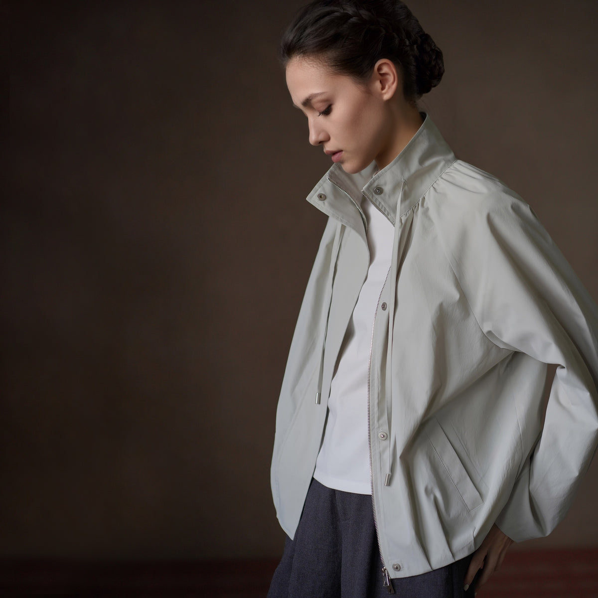 Lightweight Stand-Collar Utility Jacket - by chocpi